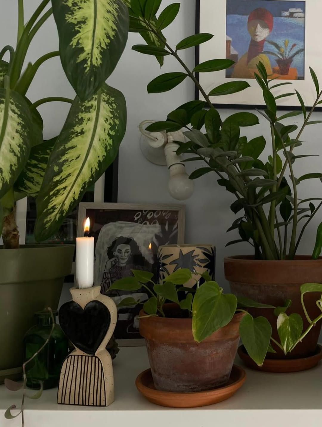 Heart & Cat Candle Holders — handmade ceramic, Ceramic Pot Station