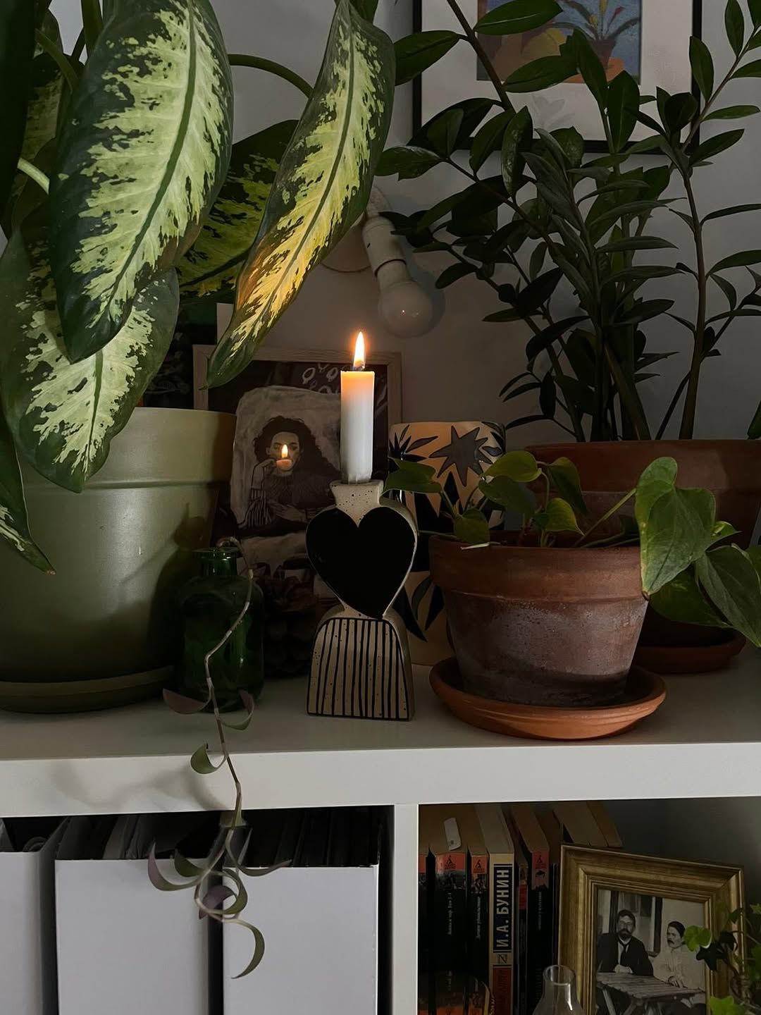 Heart & Cat Candle Holders — handmade ceramic, Ceramic Pot Station