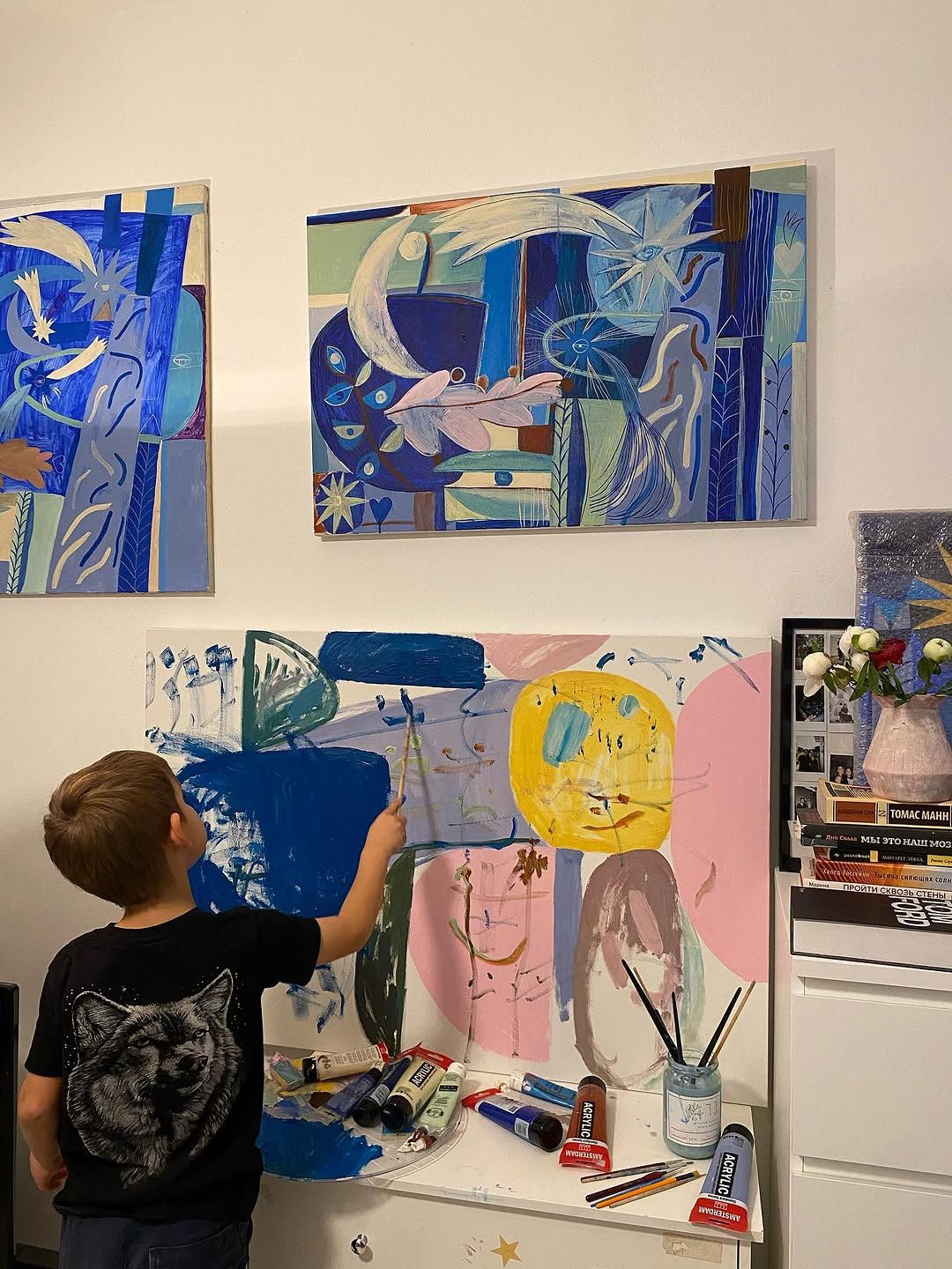 Blue Hamsa Hands — handmade ceramic, Ceramic Pot Station