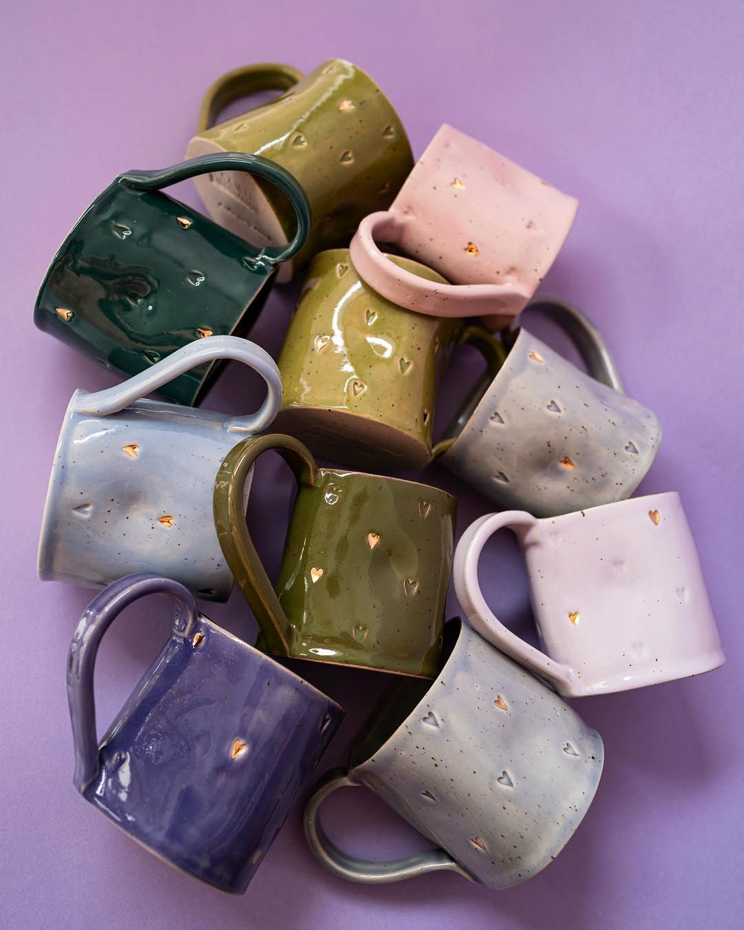 Gold-Speckle Mugs — handmade ceramic, Ceramic Pot Station