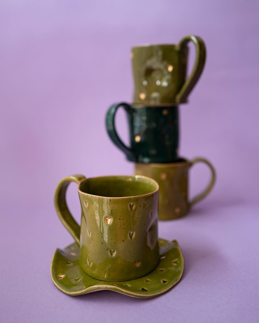 Gold-Speckle Mugs — handmade ceramic, Ceramic Pot Station