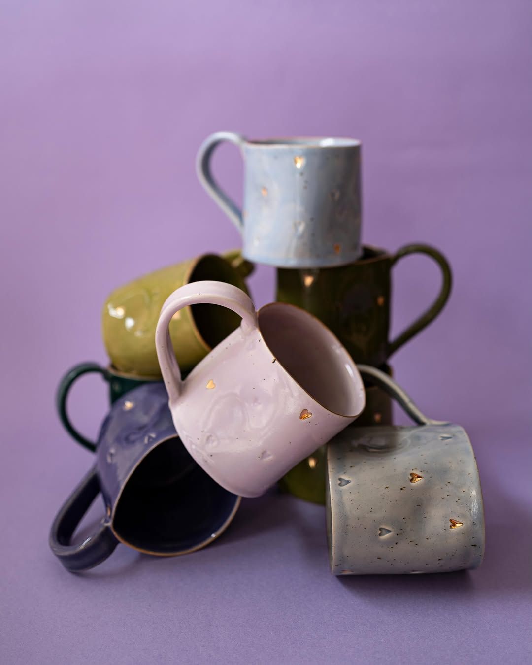 Gold-Speckle Mugs — handmade ceramic, Ceramic Pot Station