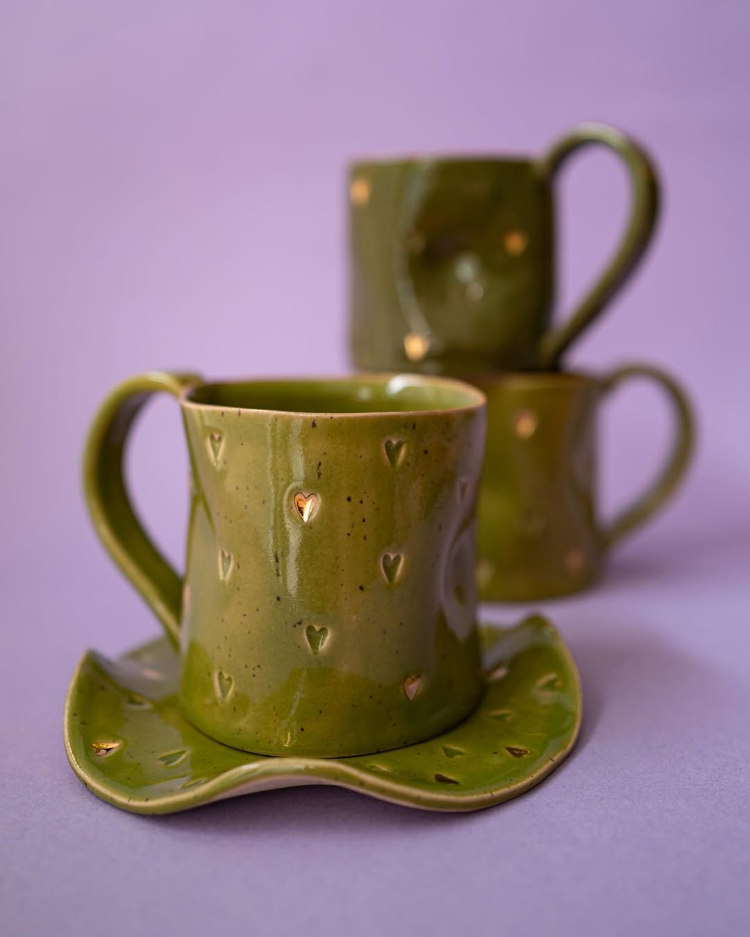 Gold-Speckle Mugs — handmade ceramic, Ceramic Pot Station