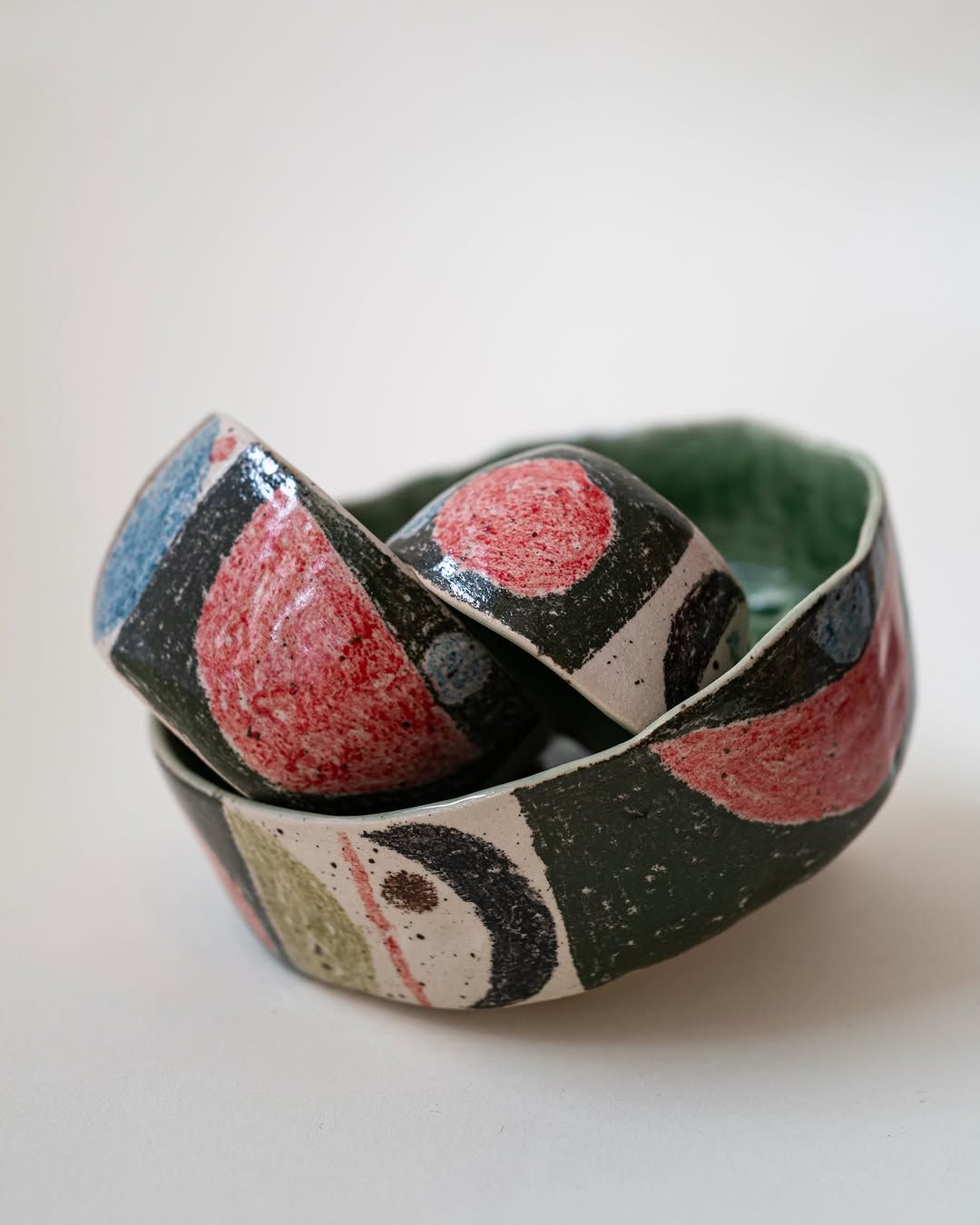 Patchwork Statement Vase — handmade ceramic, Ceramic Pot Station
