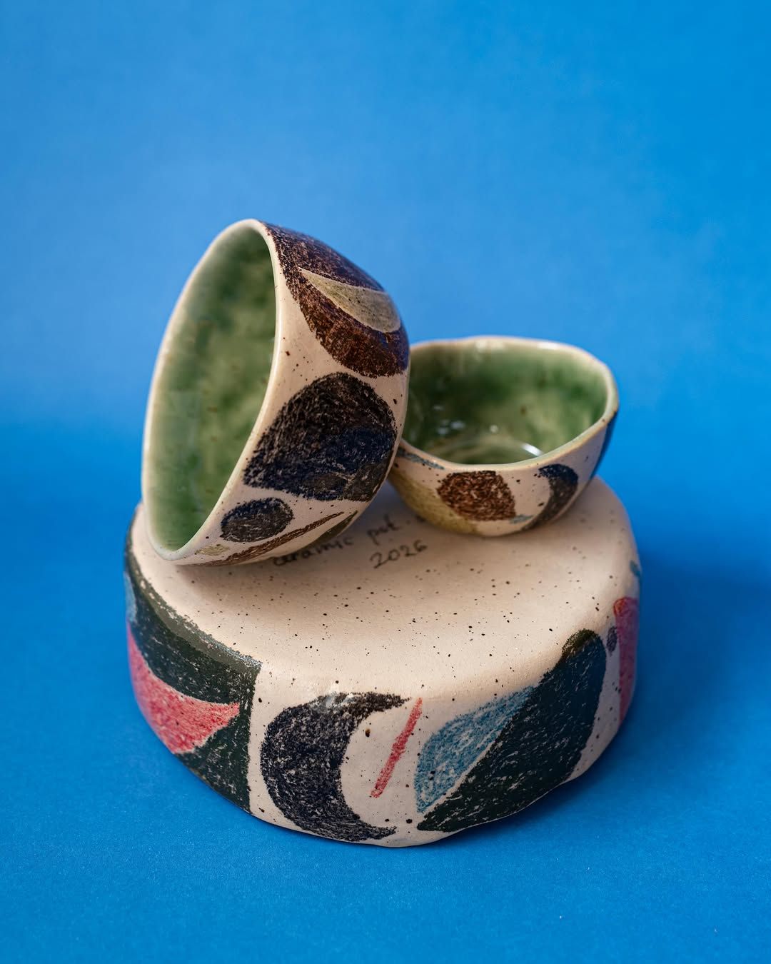 Patchwork Statement Vase — handmade ceramic, Ceramic Pot Station