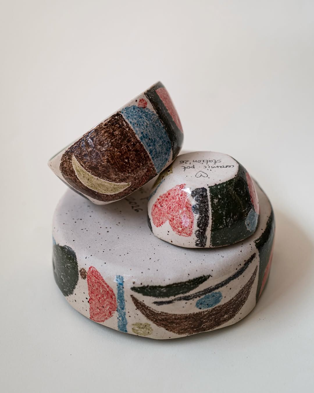 Patchwork Statement Vase — handmade ceramic, Ceramic Pot Station