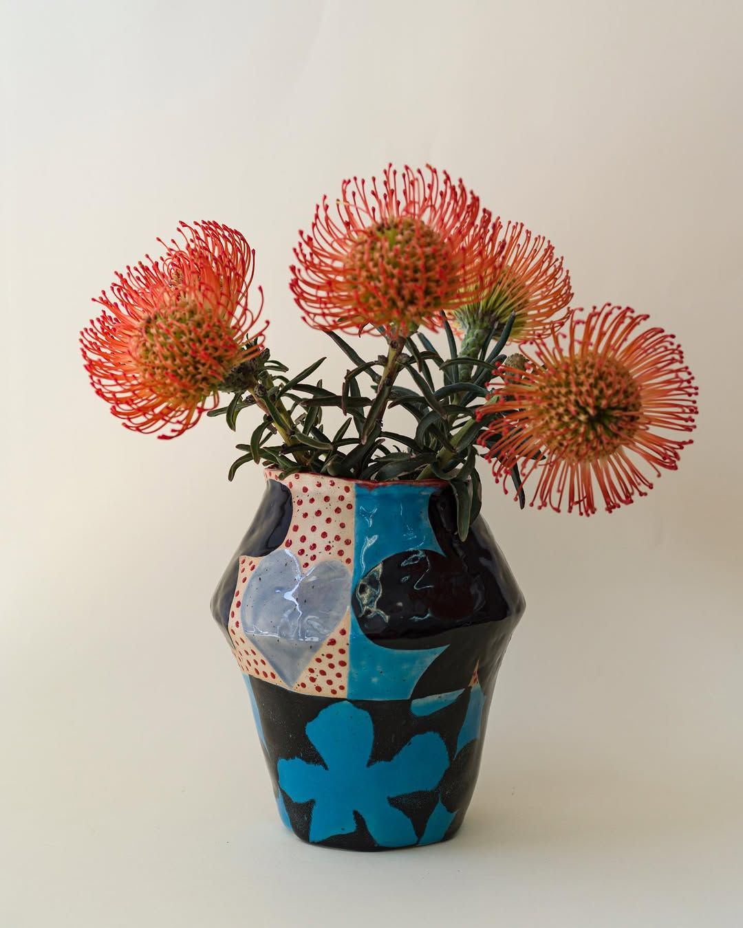 Blue Blossom Vase — handmade ceramic, Ceramic Pot Station