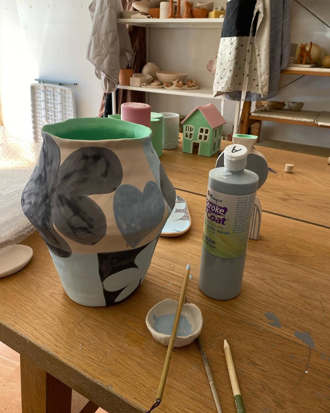 Blue Blossom Vase — handmade ceramic, Ceramic Pot Station